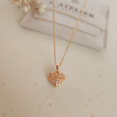 Collar Corazón Bombeado Ramas - Colección Acero